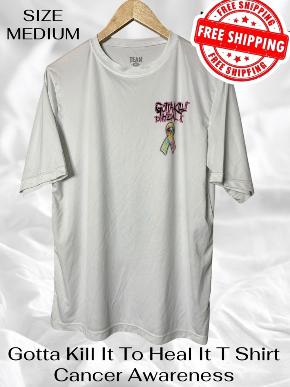 Gotta Kill It To Heal It Andy Wolfe Cancer Awareness Shirt Size Medium FREE SHIP